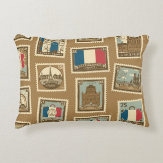  seamless pattern with postage stamps on theme of  prydnadskudde