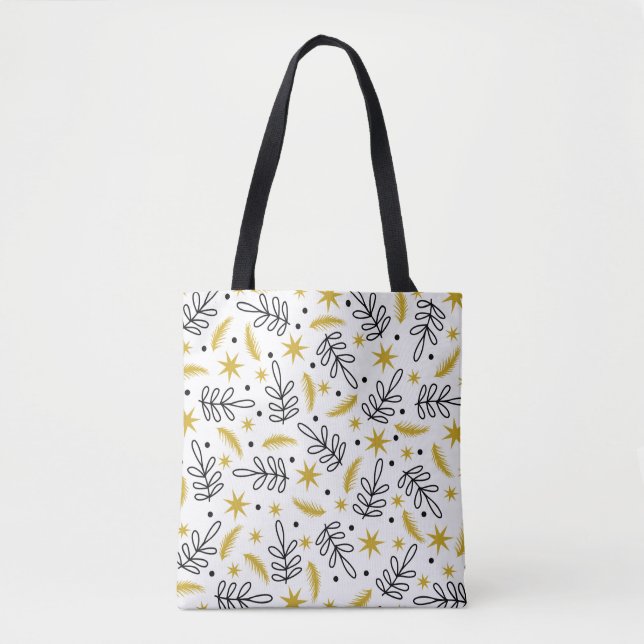 Seamless pattern with snowflakes and fir branches. tygkasse (Framsida)