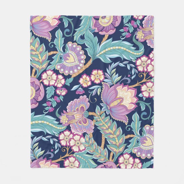 Seamless pattern with stylized ornamental flowers  fleecefilt (Framsidan)