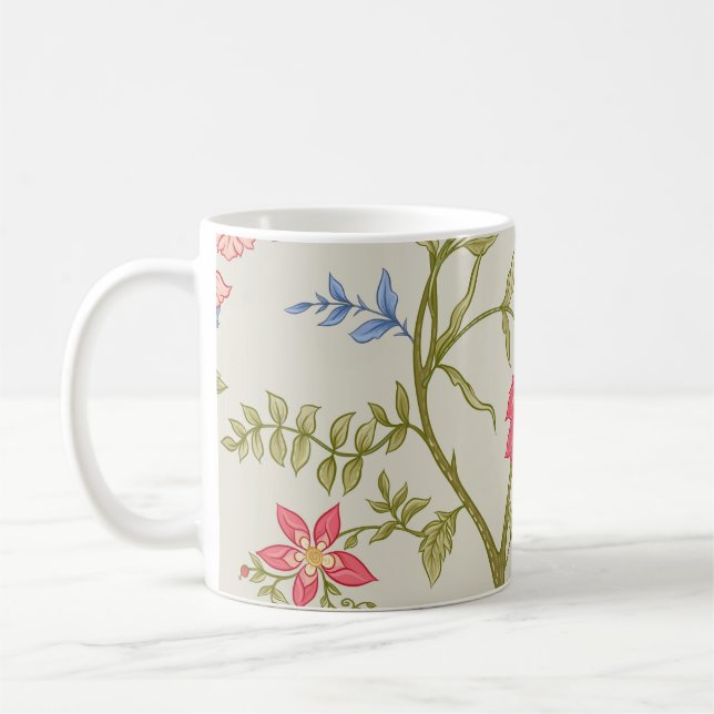 Seamless pattern with stylized ornamental flowers  kaffemugg (Vänster)