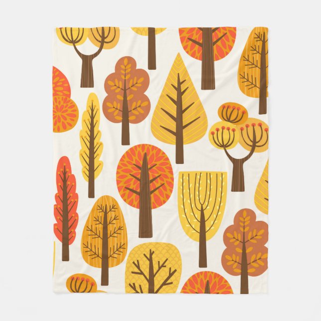 Seamless pattern with trees. Autumn Fleecefilt (Framsidan)