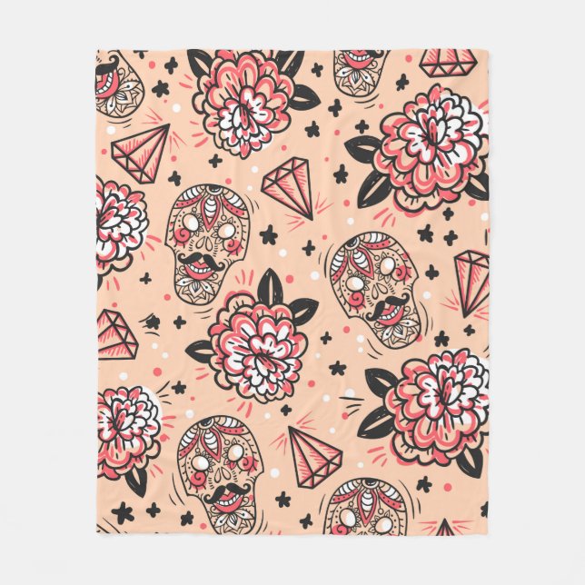 Seamless pattern with vintage roses, diamonds and  fleecefilt (Framsidan)