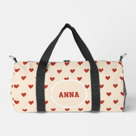 Seamless Pink Hearts Pattern Gym Bag