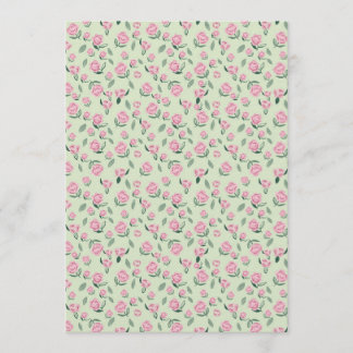 Seamless Pink Rose Watercolor Pattern Inbjudningar