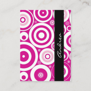Seamless pricker, Spots, cirklar - rosa vit Visitkort