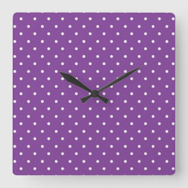 Seamless purple background polka dot pattern  fyrkantig klocka
