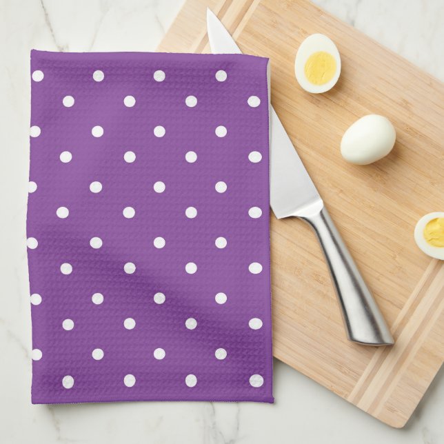 Seamless purple background polka dot pattern  kökshandduk (Vikt i Fjärdedel)