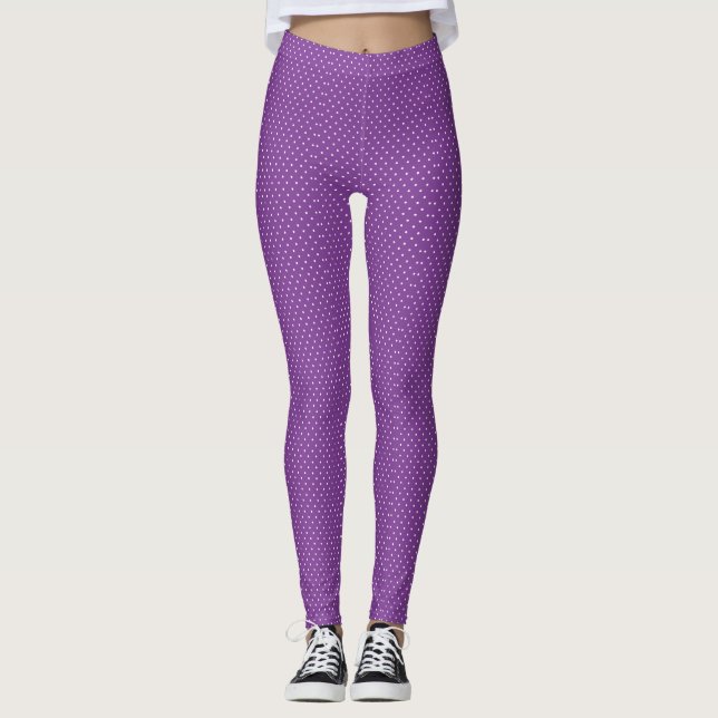 Seamless purple background polka dot pattern  leggings (Framsida)