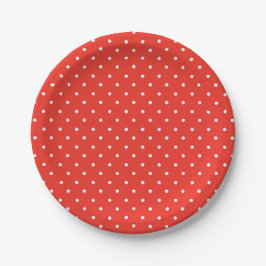 Seamless red background polka dot pattern