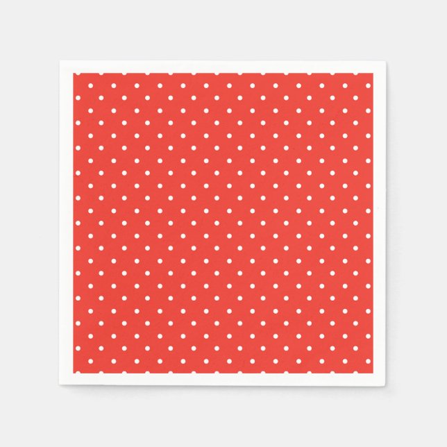 Seamless red background polka dot pattern pappersservett (Framsidan)