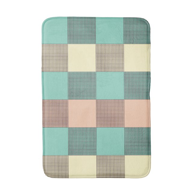 Seamless retro pattern with rounded squares bath m badrumsmatta (Framsidan (Vertikal))