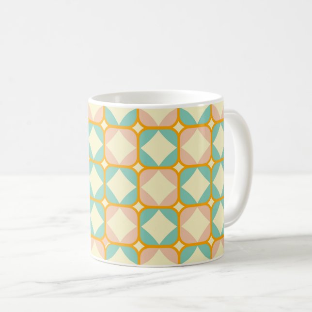 Seamless retro pattern with rounded squares kaffemugg (Framsida höger)