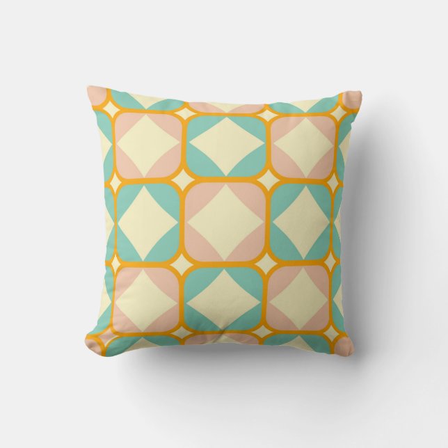 Seamless retro pattern with rounded squares kudde (Framsida)