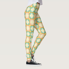 Seamless retro pattern with rounded squares leggings