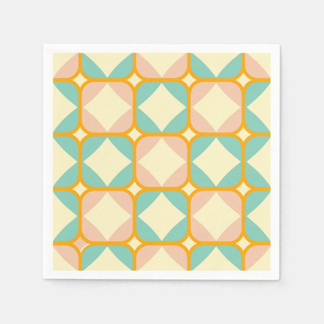 Seamless retro pattern with rounded squares pappersservett (Framsidan)
