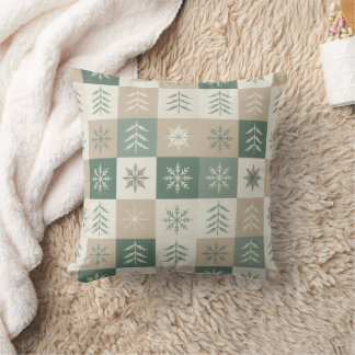 Seamless Scandinavian Christmas tree pattern Kudde