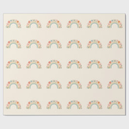 Seamless Smiling Flowers Pastel Rainbow Pattern Presentpapper