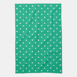 Seamless solid teal polka dot pattern kökshandduk