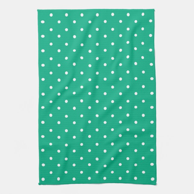 Seamless solid teal polka dot pattern kökshandduk (Vertikal)