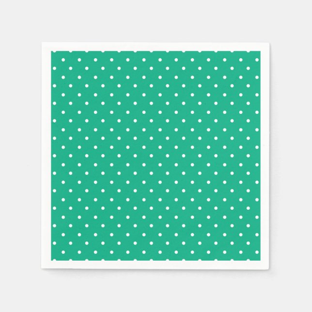 Seamless solid teal polka dot pattern pappersservett (Framsidan)