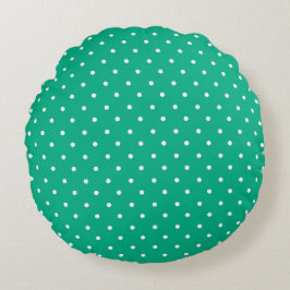 Seamless solid teal polka dot pattern rund kudde