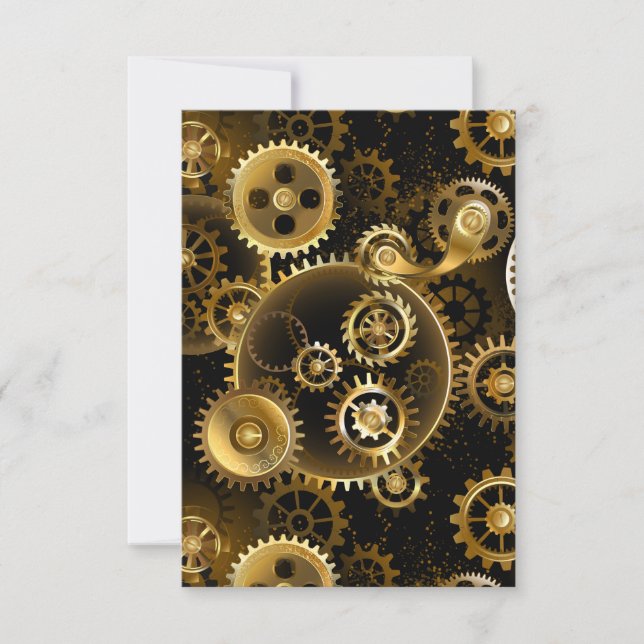 Seamless Steampunk Brass Gears Meddelande (Framsida)