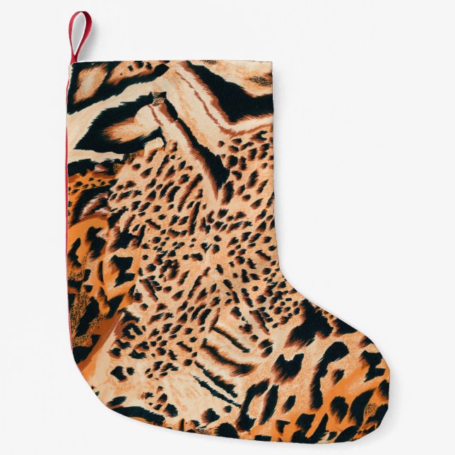 Seamless tiger, leopard and jaguar. Seamless textu Liten Julstrumpa (Framsidan)