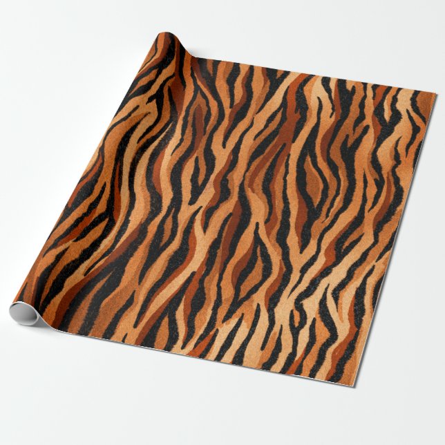 seamless tiger skin pattern. hand drawn presentpapper (Utrullad)