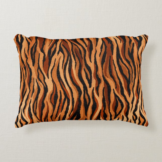 seamless tiger skin pattern. hand drawn prydnadskudde (Framsidan)