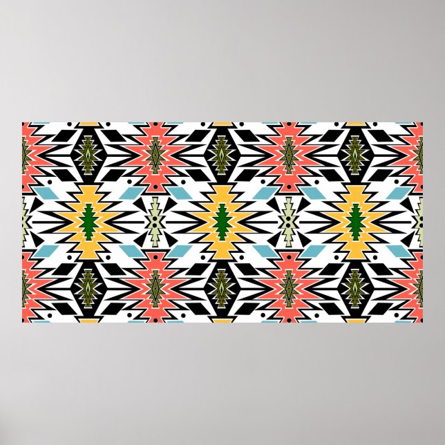 Seamless Tribal african ornamental mönster backgro Poster (Framsidan)
