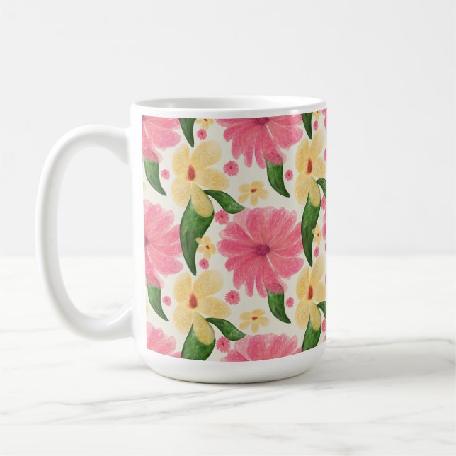 Seamless tropical floral pattern  kaffemugg (Vänster)