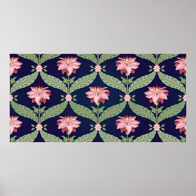 Seamless vintage floral background. Fantasy flower Poster (Framsidan)