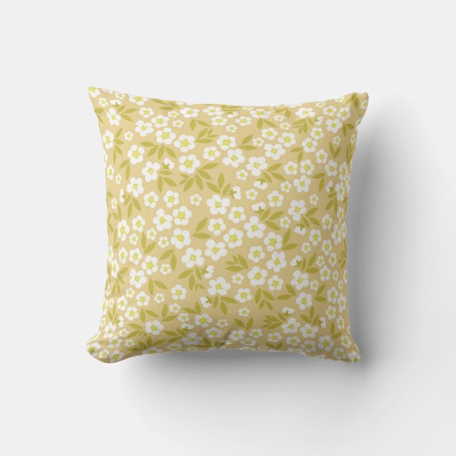 Seamless vintage pattern abstract. Cute white flow Kudde (Framsida)