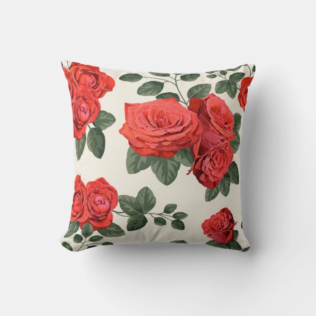 Seamless vintage pattern with roses kudde (Framsida)