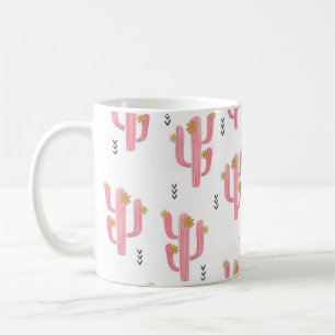 Seamless watercolor flowering cactus pattern. Vint Kaffemugg