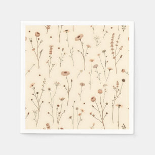 Seamless Wildblomma och Meadow Plant Mönster Pappersservett