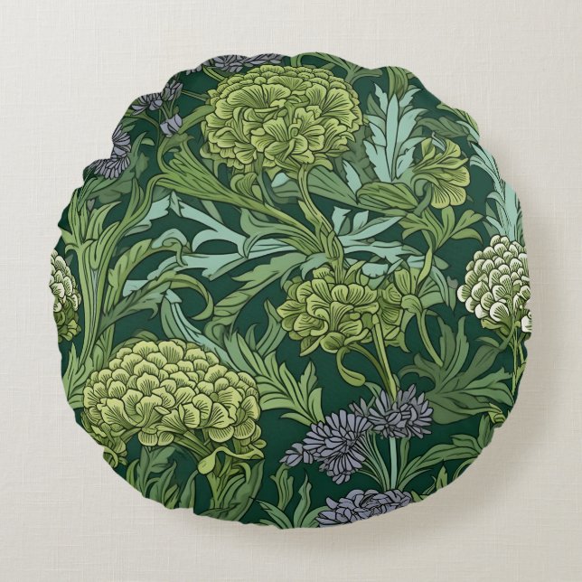 Seamless William Morris style floral pattern Rund Kudde (Framsidan)