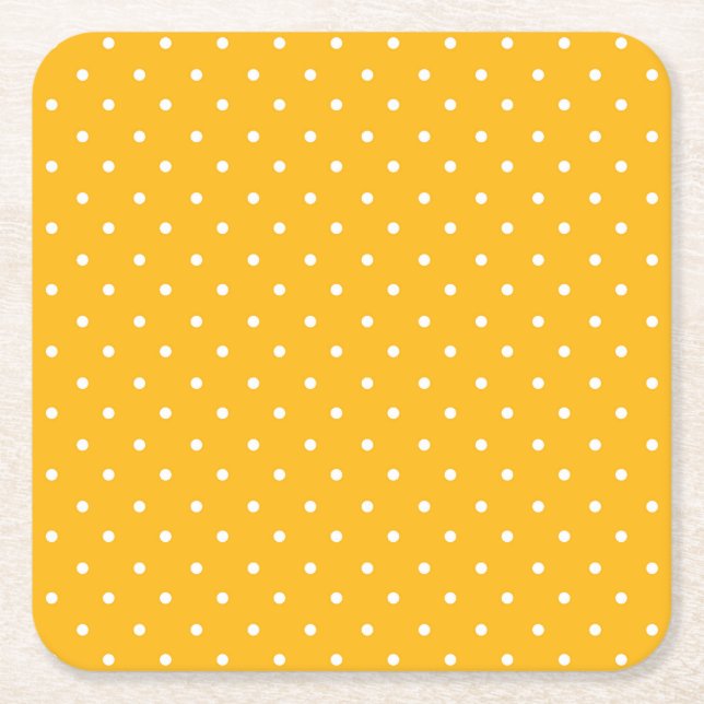Seamless yellow-orange  polka dot  pattern  underlägg papper kvadrat (Framsidan)