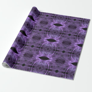 SEAMS MATCH: Abstrakt Kaleidoscope Lila Fractal Presentpapper
