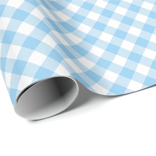 Seams Match: Blue n White Gingham Wrapping Papper Presentpapper (Rullad Hörn)