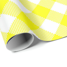 Seams Match: Gult n White Gingham Wrapping Papper Presentpapper