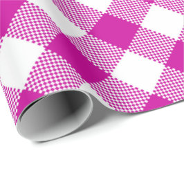 Seams Match: Rosa n White Gingham Wrapping Papper Presentpapper