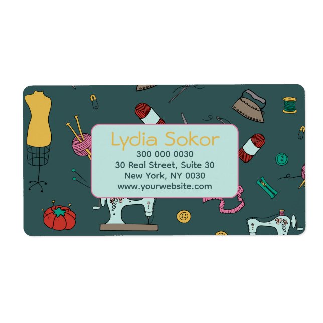 Seamstress Boutique-segeloring Shipping Label Fraktsedel (Framsidan)