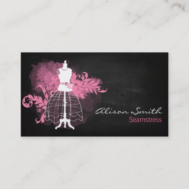 Seamstress business card visitkort (Framsida)