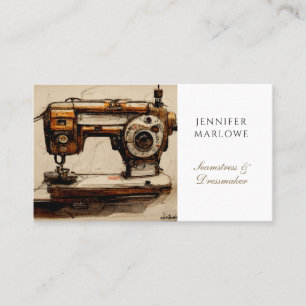 Seamstress Dressmaker Sewing Maskin Visitkort