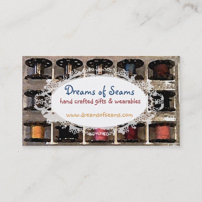 seamstress för spolar för sömnadaningtråd visitkort (Framsida)