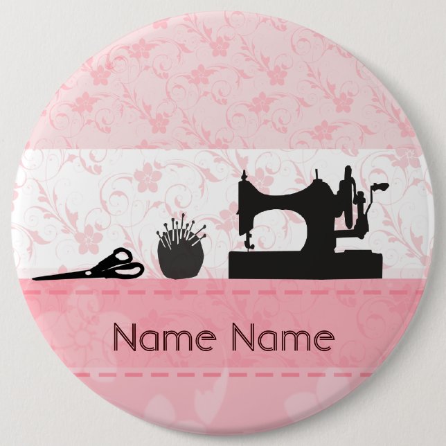 Seamstress för symaskin för modeantikvitetsvart knapp (Framsida)
