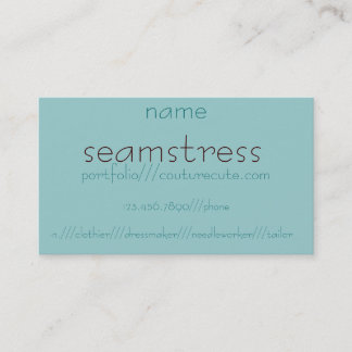 seamstress - n. ///clothier///dressmaker///needl… visitkort