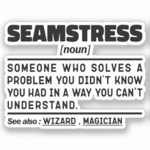 Seamstress Noun Definition Sewing Humor Quote Klistermärken
