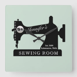 Seamstress Quilter Sewing Gift Sewing Maskin Fyrkantig Klocka